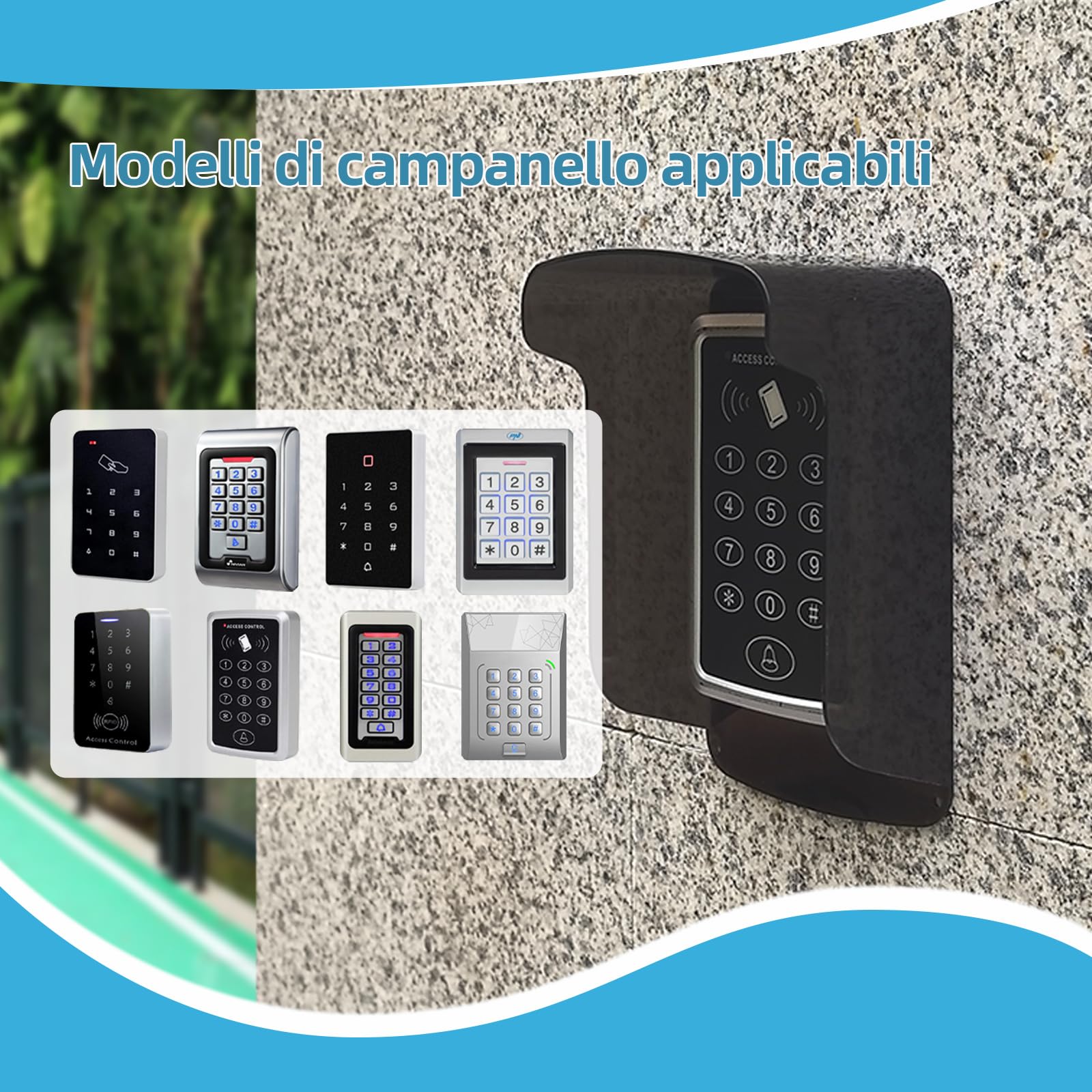 Vidéo Sonnette de Porte avec Protection Contre la Pluie et le Soleil, Sonnette de Porte avec Protection Contre la Pluie, Contrôleur d'Empreinte Digitale, Protection Contre la Pluie, Système de