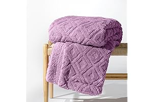 EVERGRACE Jacquard Sherpa Fleece Blanket: Indulge in Comfort and Coziness