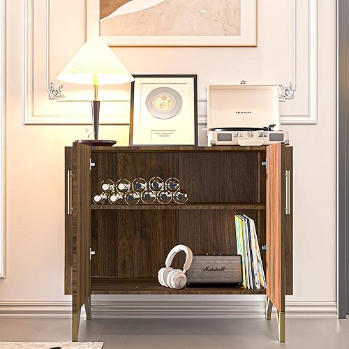 Miniatura 7 de roomfitters Aparador de madera moderno de 39 pulgadas, consola multimedia de mediados de siglo con puertas, gabinete de barra de café, Credenza para