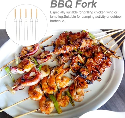 Miniatura 8 de 5 piezas de carteles de barbacoa reutilizables para barbacoa, brocheta de hoguera, palitos de camarones Smores para asar palitos reutilizables para