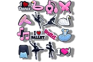 16PCS Dance-Themed Croc Charms Compatible with Crocs Shoes for Party Favors