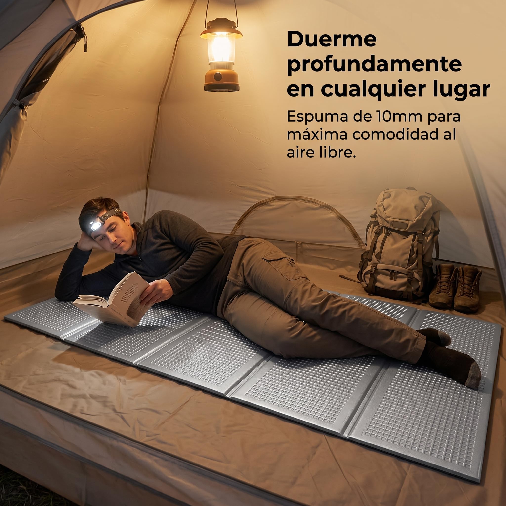 Colchoneta Espuma Aluminio para Camping, 1-2, Aislante para Exteriores, Esterilla Plegable