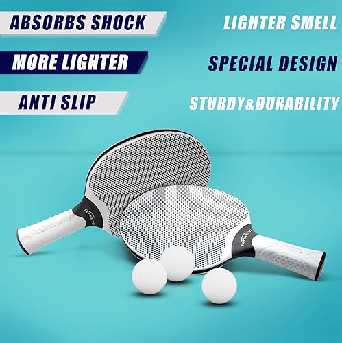 Miniatura 3 de Senston Juego de raquetas de tenis de mesa, raqueta profesional de tenis de mesa con 3 bolas, juego de paletas de ping pong de goma compuesta