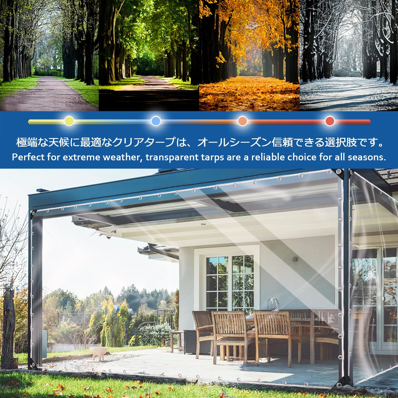 Superschwere Transparente PVC-Plane 3x2,5m – Wasserdicht & UV-beständig Mit Ösen Für Terrasse, Pavillon & Garten