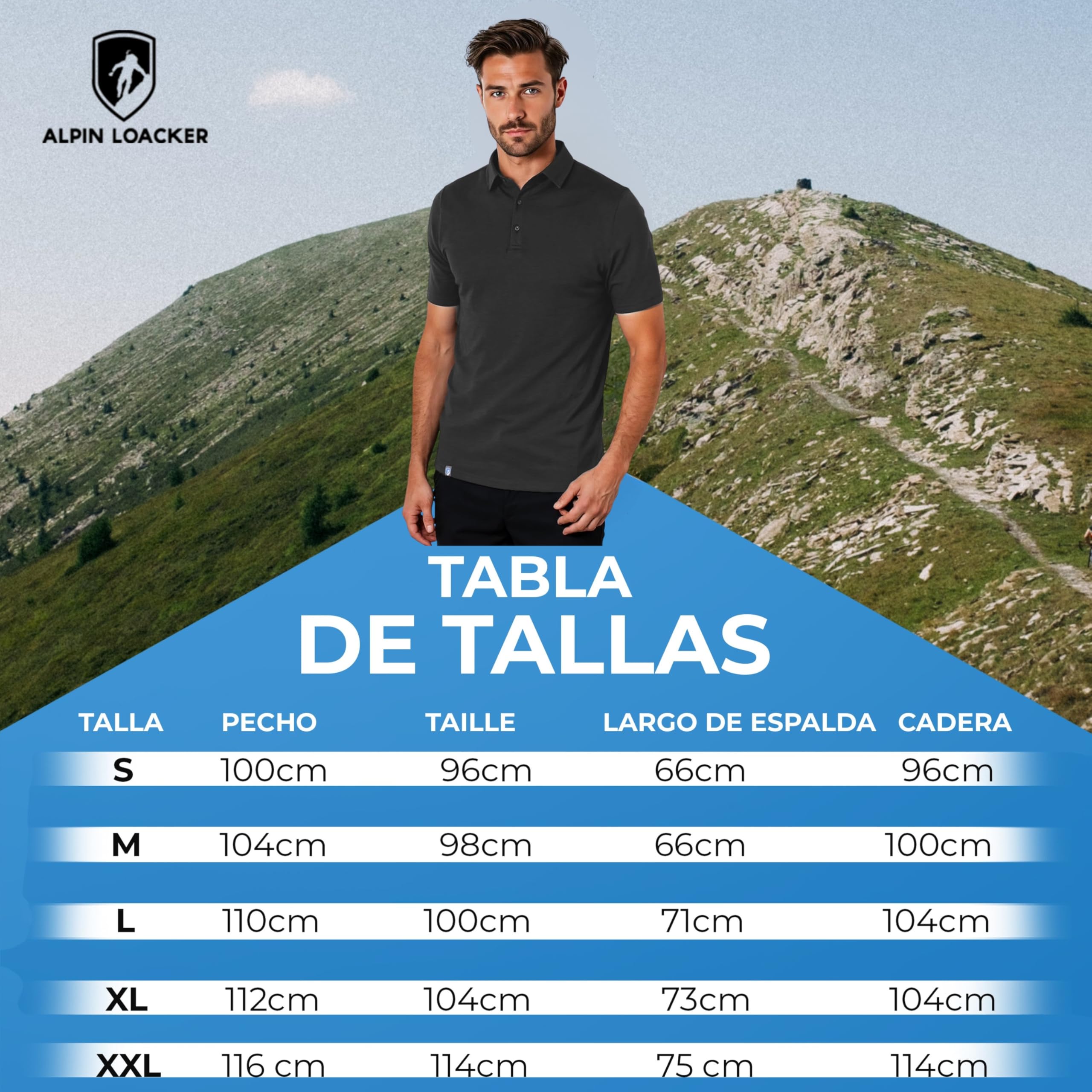 ALPIN LOACKER Camiseta Polo Merino para Hombre, Manga Corta, Camiseta antisudor, Camiseta Merino, Prenda térmica Transpirable