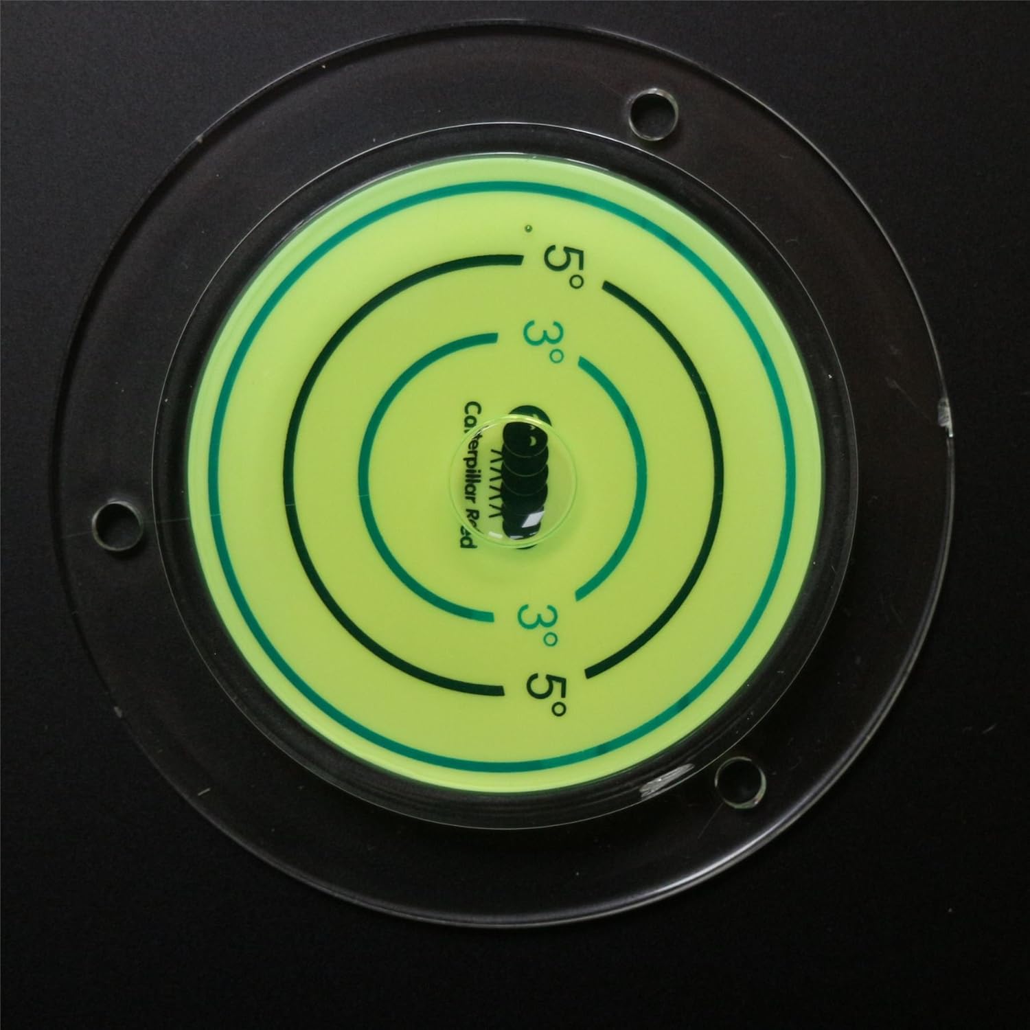 アクリル 大型 フランジ付き 円形 角度 スピリット バブル度 (グリーン液体) 直径100mm 4インチ 度目盛り付き - 表面レ