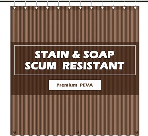 Miniatura 17 de EHZNZIE Forro de cortina de ducha de PEVA ligero, forro de ducha de 72 x 84 pulgadas, impermeable, sin olor químico con 12 ojales de metal a prueba