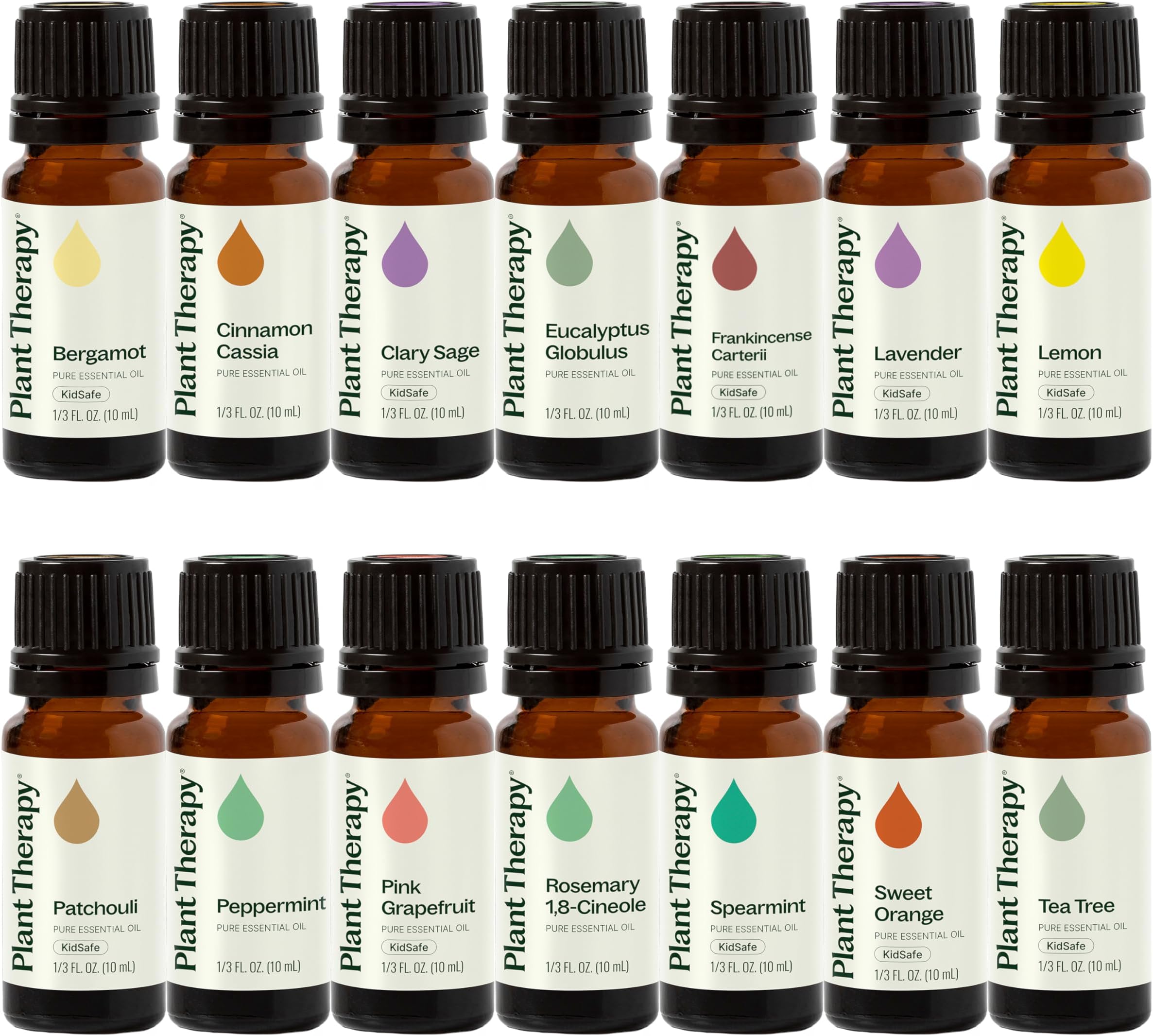 Top 14 Essential Oil Set, 10 mL (1/3 oz) Bottles of Lavender, Eucalyptus, Peppermint, Orange Sweet, Lemon & More, 100% Pure, Undiluted, for Topical Use & Essential Oil Diffusers