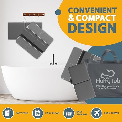 Miniatura 6 de Juego de rodilleras y codos de baño para bebé, 2 pulgadas de grosor, espuma viscoelástica, alfombrilla resistente al agua, cojín esencial para el