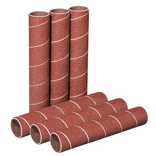 Miniatura 7 de POWERTEC 11212 Mangas de lijado de 4.5 pulgadas para lijadora de husillo, grano 120, diámetro de papel de lija de óxido de aluminio, 1 pulgada,