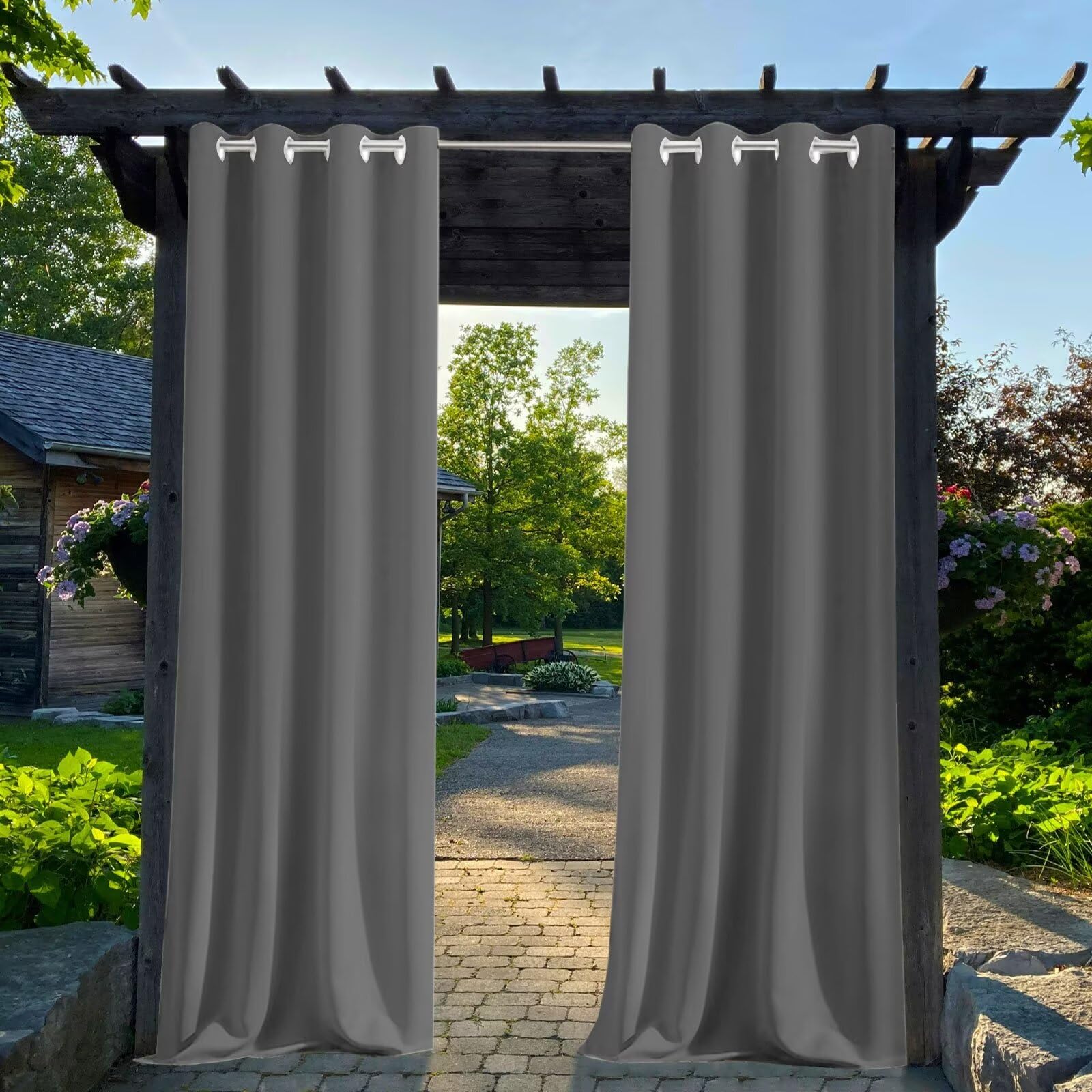 Tende per Esterno 80x80cm Impermeabili Antivento Protezione Solare Termiche UV-Anti Tende per Esterni Per Giardino Porta Veranda Terrazza Patio Grigio Scuro