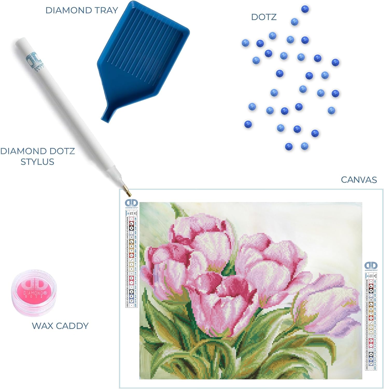 DIAMOND DOTZ Tulip Swathe Diamond Painting Kits for Adults - Diamond Art Kits a Relaxing Creative Craft Kit with Dotz Gems 16x20