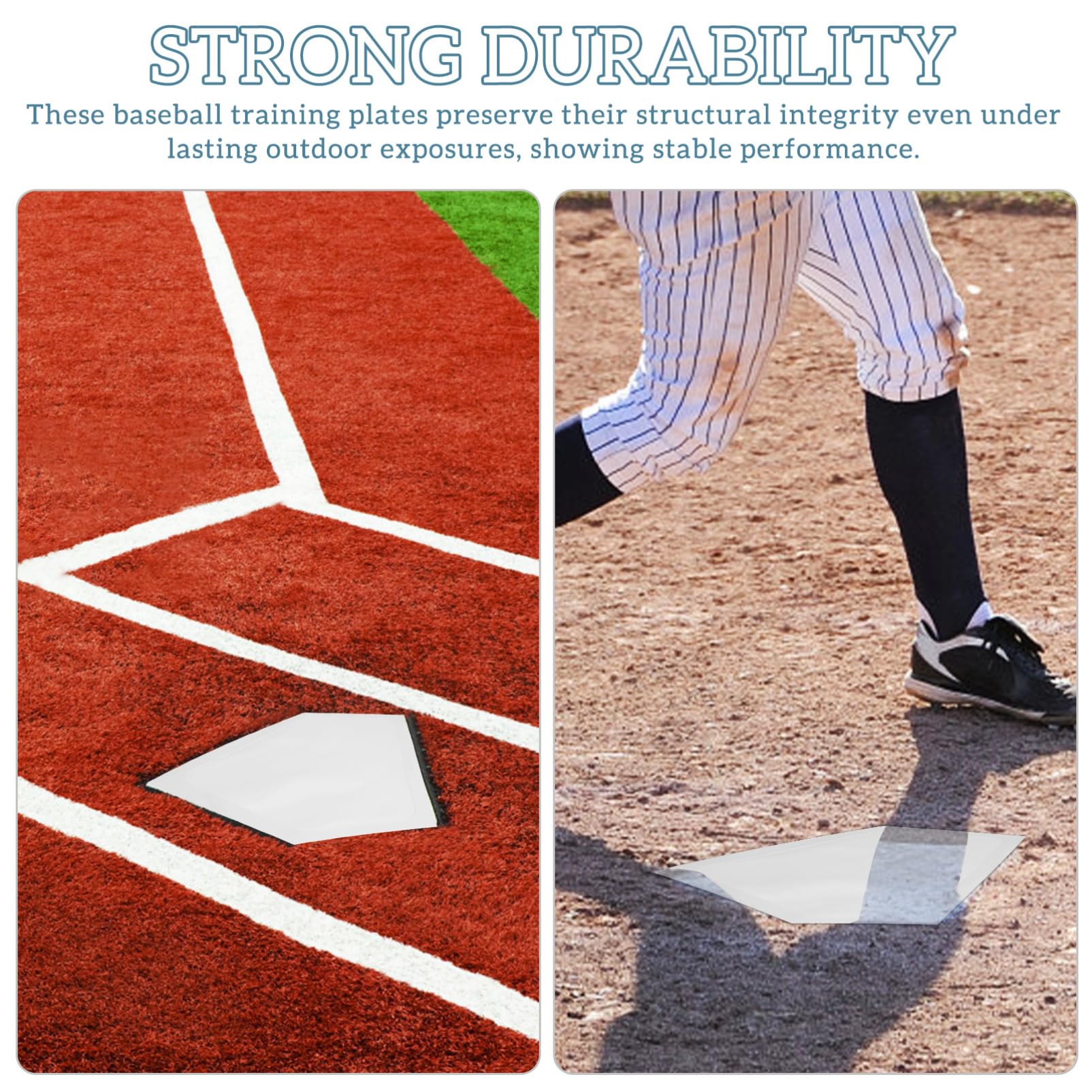 HANABASS 2pcs Baseball Training Plates Home Plate Mat Softball Bases Baseball Bases for Boys and Girls Portable Training Tools