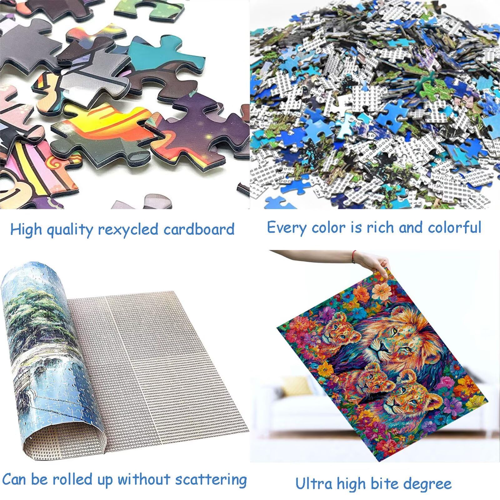Puzzle 4000 elementów lew puzzle dla dorosłych kwiaty 141 x 87 cm unikalne rzemiosło klasyczne 3D drewniana układanka do rodzinnych gier biznesowych, układanka do samodzielnego wykonania nawet do