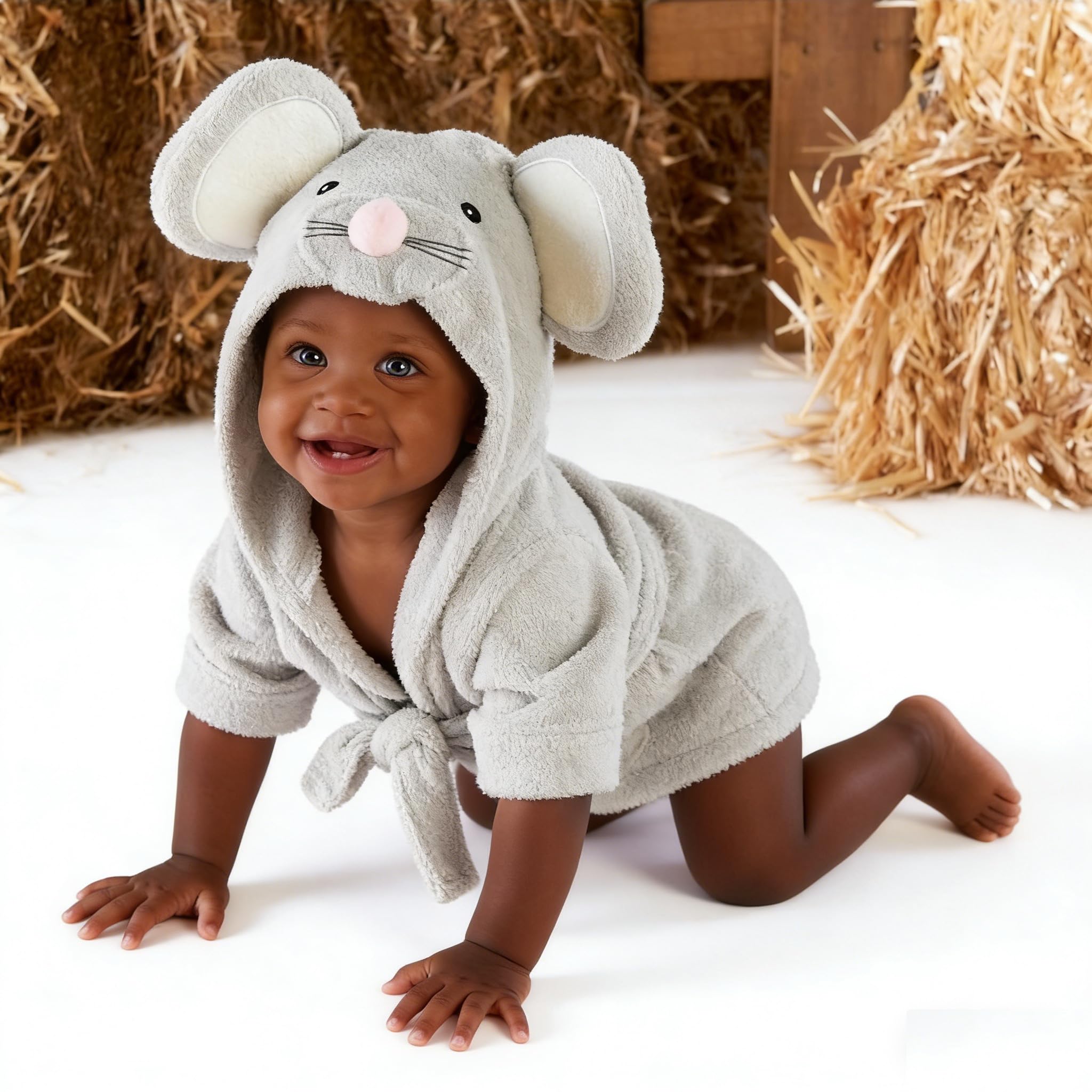 Baby Boy Bathrobe Hooded Towels Unisex Infant Bath robe Towel For Toddle Terry Ultra Absorbent Durable Blankets