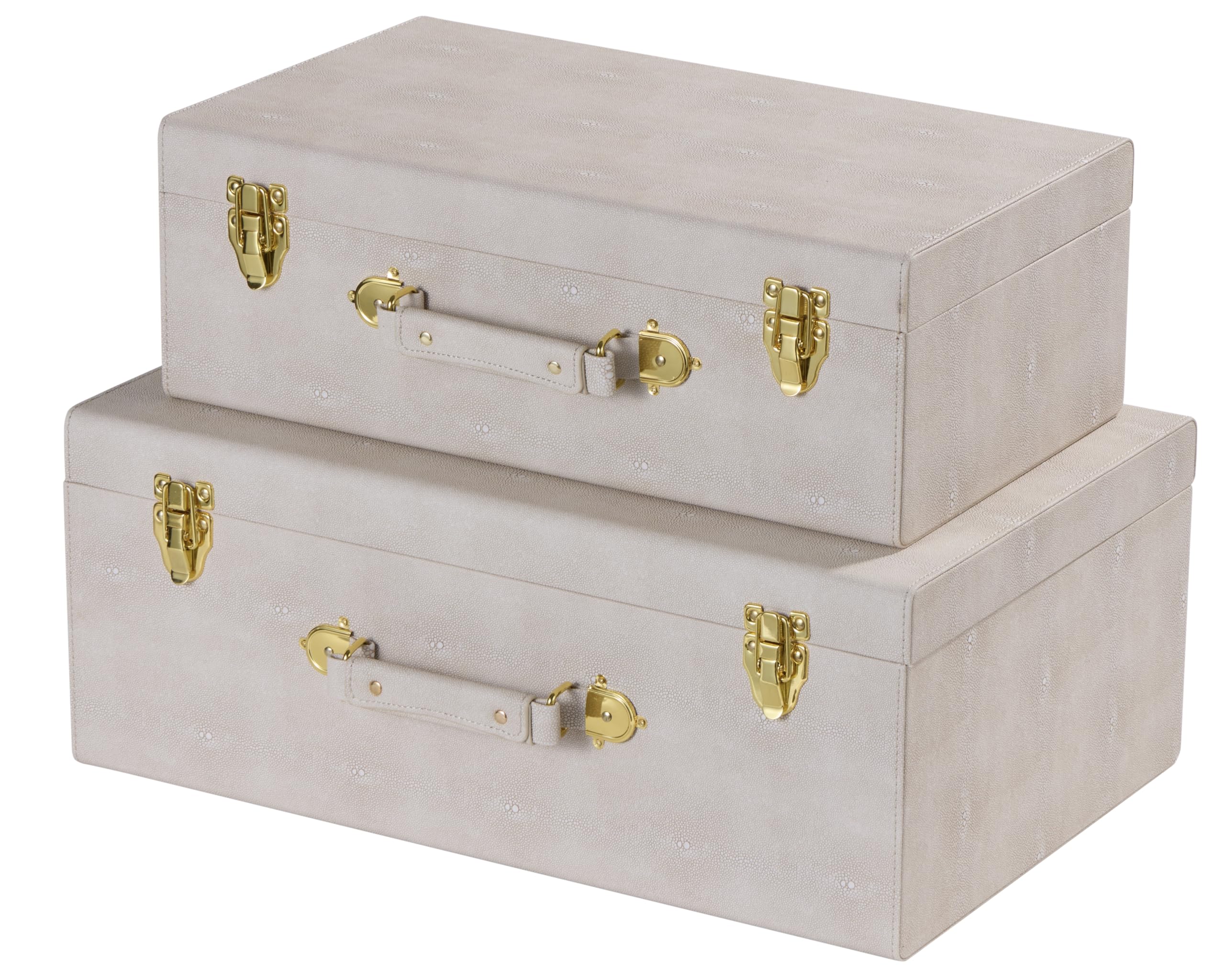 Amazon.com: Sagala Set of 2 Large Decorative Storage Trunks, Beige