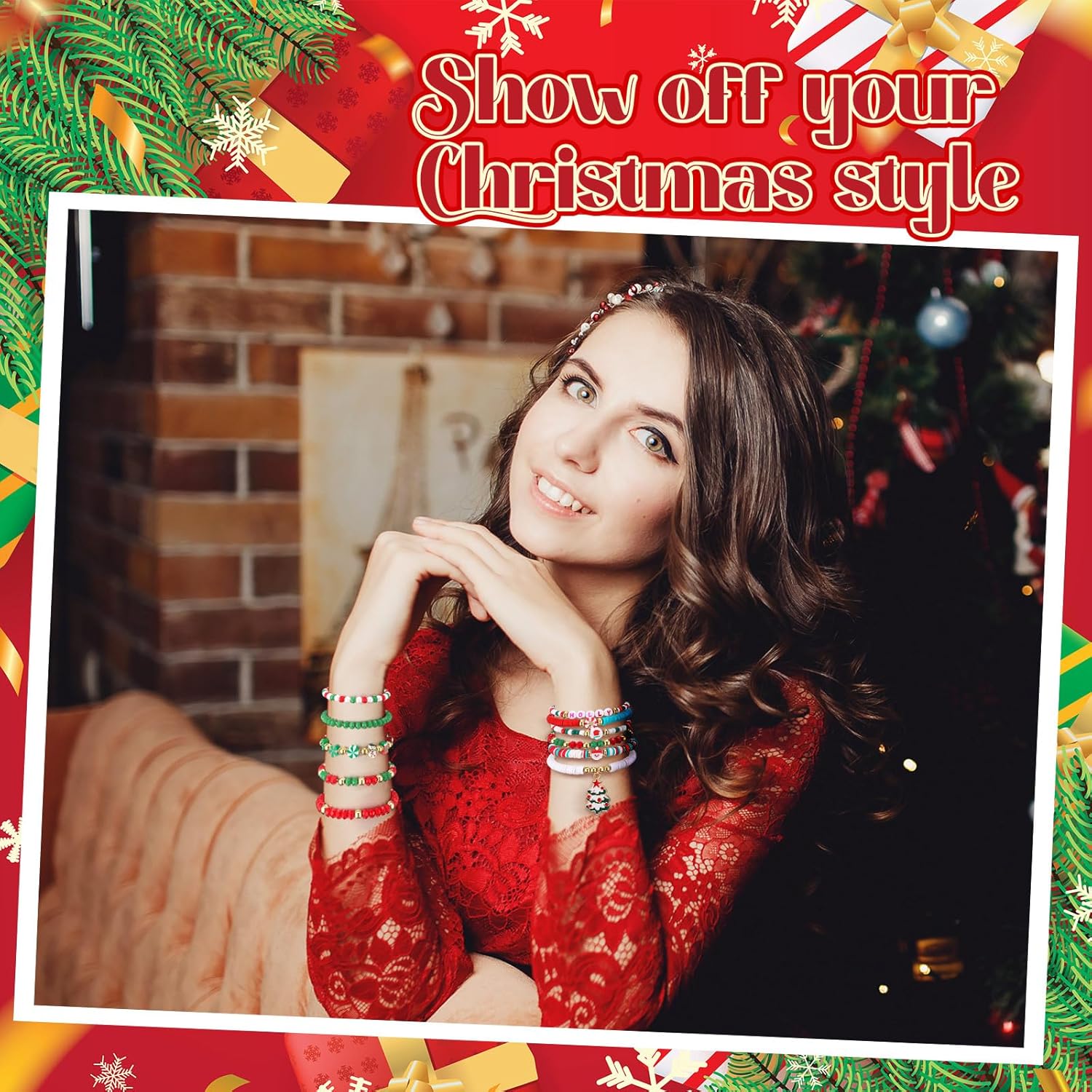 100 Pcs Preppy Friendship Bracelets for Women Heishi Surfer Clay Stackable Bead Valentine Boho Y2k Bracelets Gifts - Image 4