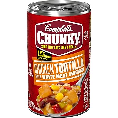 Campbell's Chunky Soup, Chicken Tortilla Soup with Grilled White Meat Chicken, 18.6 Oz Can