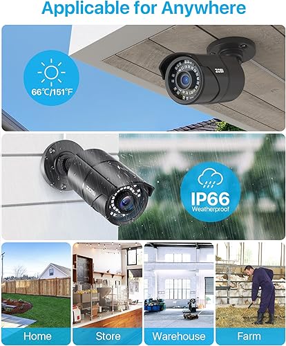 Miniatura 2 de ZOSI H.265+ Sistema de cámara de seguridad PoE de 5MP para el hogar, grabadora NVR PoE de 8 canales con disco duro de 2 TB para grabación 247, 8