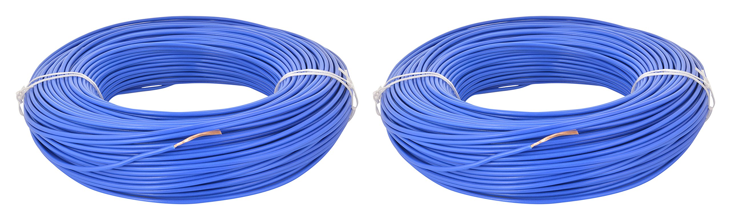 ALOKA FlEX Copper with PVC Electrical Cable Wire (Blue, 1.5 Square mm- Blue (2), Pack of 2)