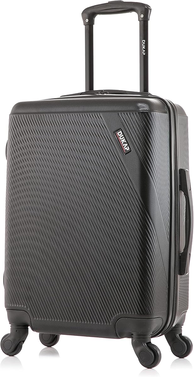 DUKAP DISCOVERY 20-Inch Carry-On Hardside Spinner Luggage Lightweight Black