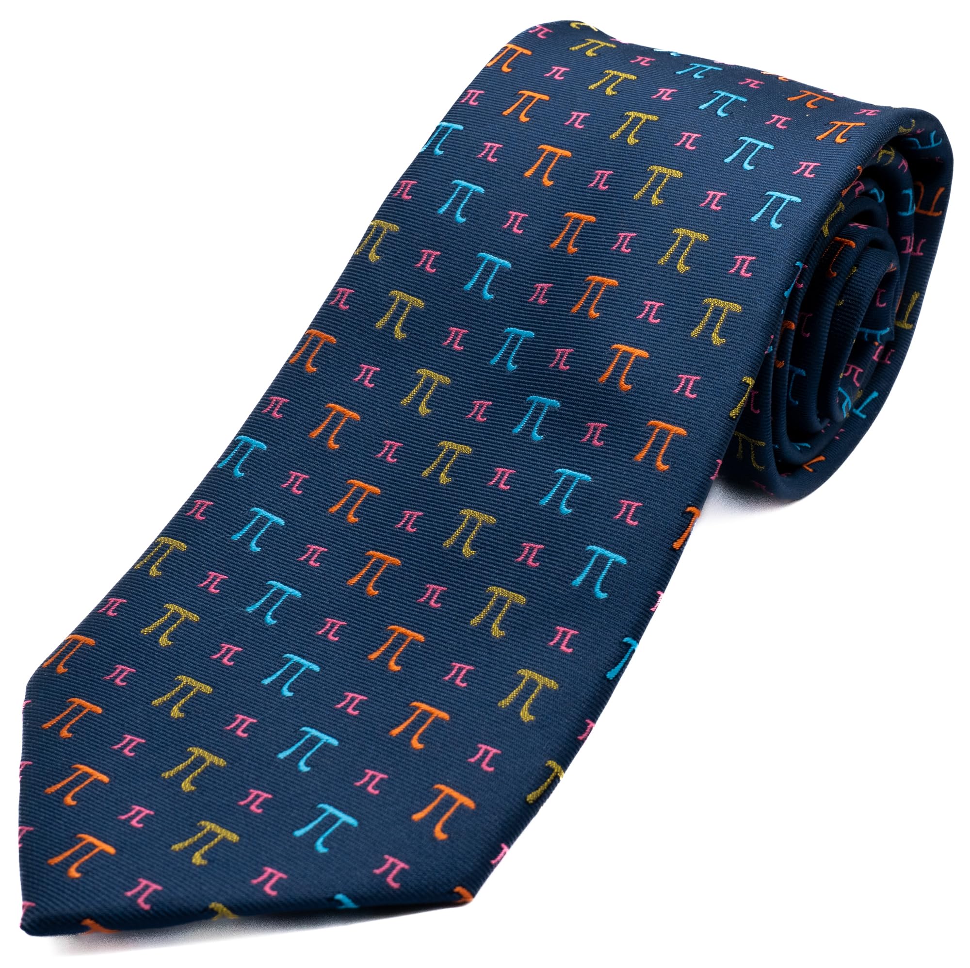 The Tie Studio Multicolour Polyester Tie - Multi-Colour Mathematical Symbol Pi (0997P)