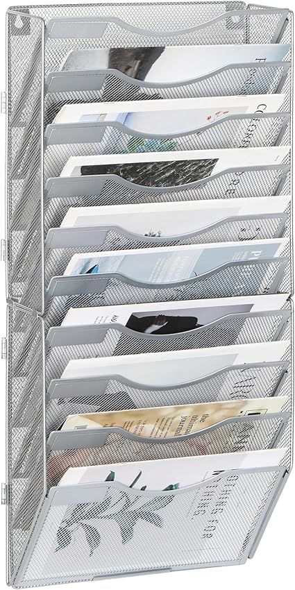 EasyPAG 6 Pockets Mesh Wall File Holder Hanging File Folder Organizer - View #3
