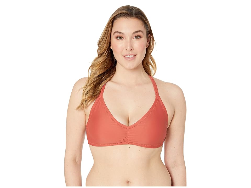 

Volcom Plus Size Simply Solid V-Neck (Burnt Red) Women's Swimwear