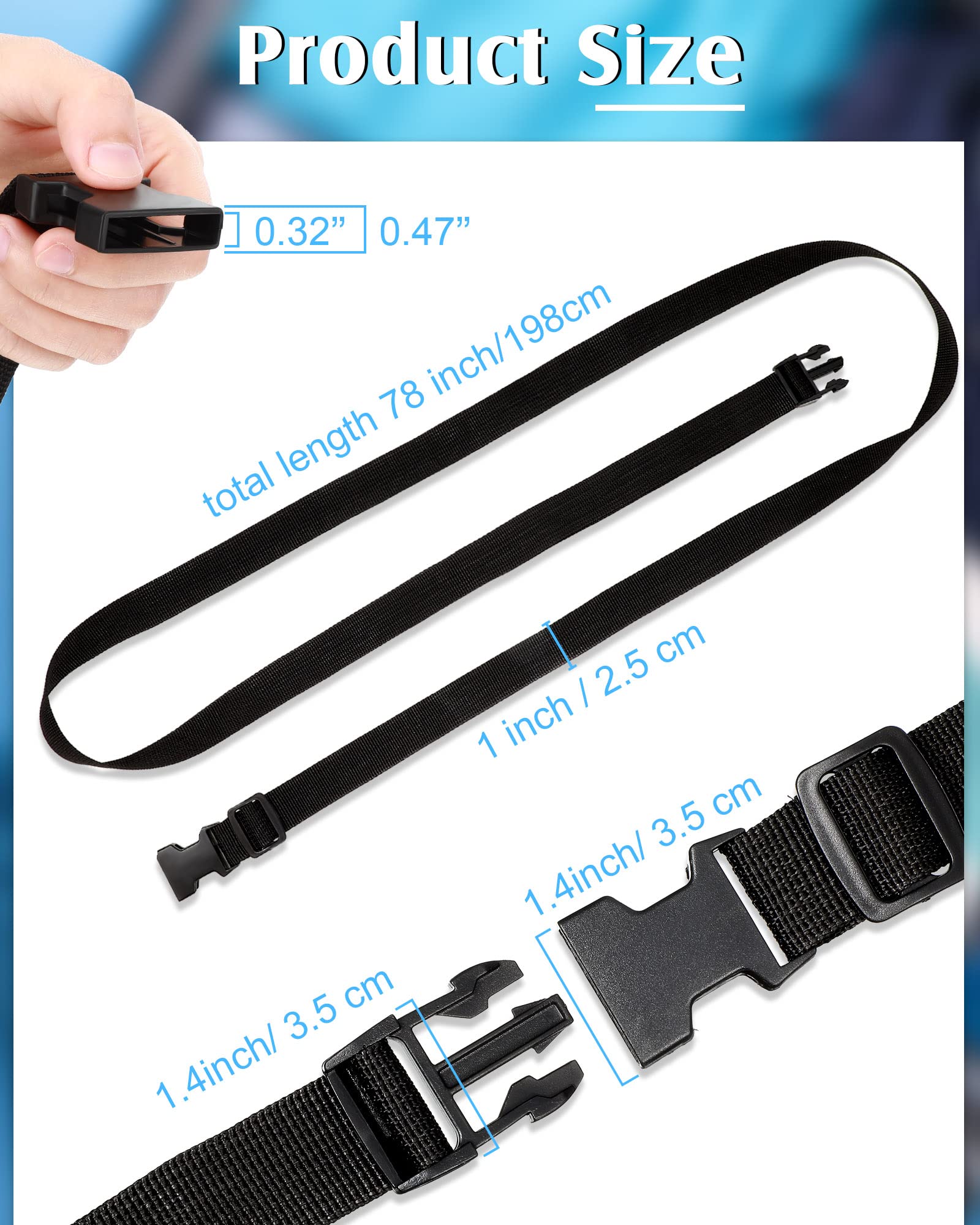 Paquete de 30 Correas de 78 x 1 Pulgada con Hebilla de Equipaje, Correas de Equipaje Ajustables para Maleta, Correas de Utilidad con Hebilla