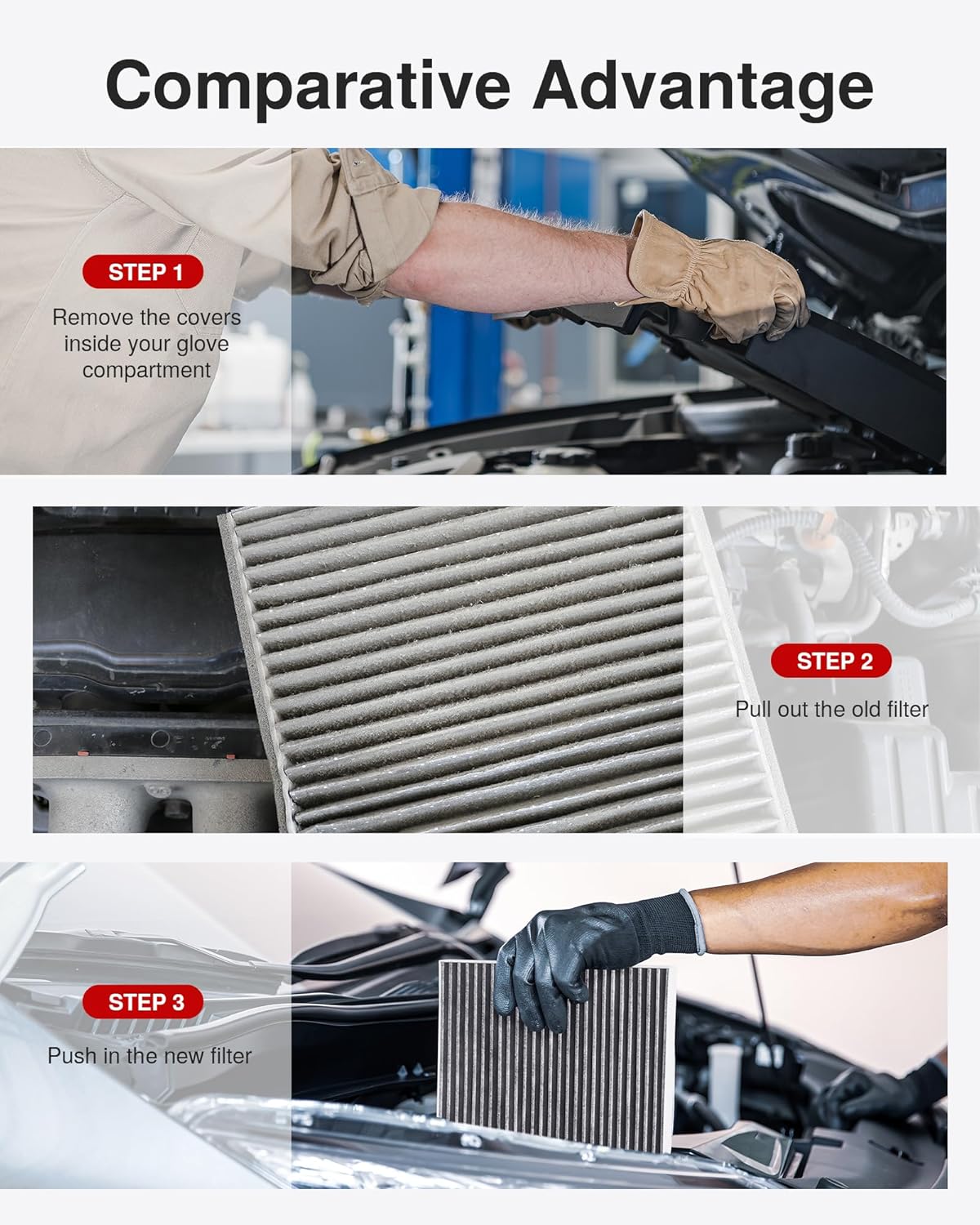 Puroma Cabin Air Filter with Activated Carbon, Replacement for CP966, CF11966, Select Buick Enclave, Encore GX, Envision, Regal, LaCrosse, Cadillac, GMC, Bolt EV, Camaro, Colorado