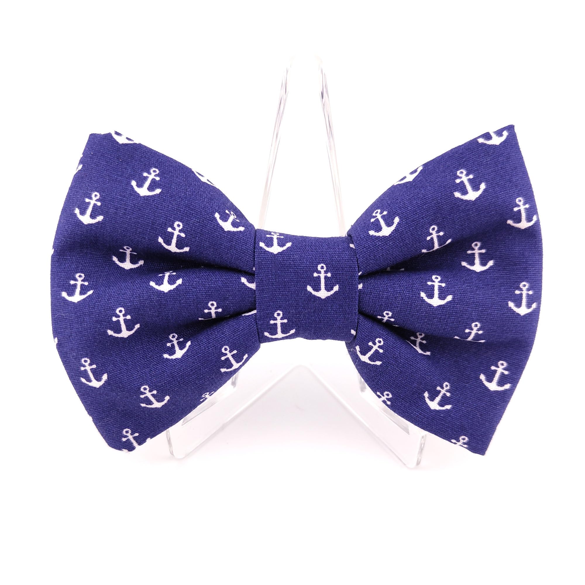 Ditsy anchors doggy bow tie - Loop-da-Loop Handmade