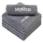 Orighty Makeup Remover Wash Cloths - Super Soft & Quick Dry Microfiber Face Towel, Absorbent Washcloths for Cleansing, Fingertip Face Towels for Makeup Removal, 13 x 13 inch, Pack of 1, 6 Count, Grey