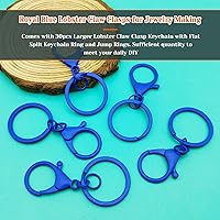 Vista 37 de 30Pcs Lobster Claw Clasps Keychain for Jewelry Making,Metal Lobster Clasp Swivel Trigger Clips with Jump Rings Flat Split Keychain Ring for DIY