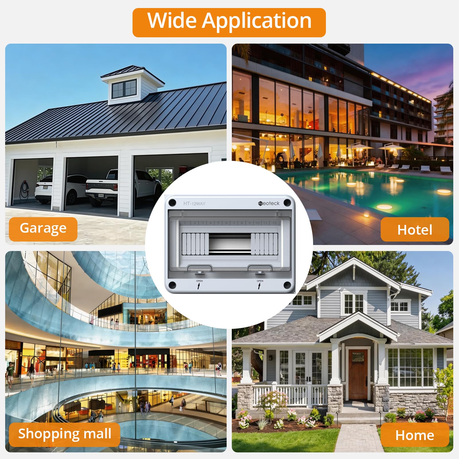 Neoteck Coffret de Distribution 12 Modules Étanche IP65 - Coffret Électrique Modulaire Transparent ABS - Tableau Mural Extérieur pour Maison Garage Jardin Bricolage