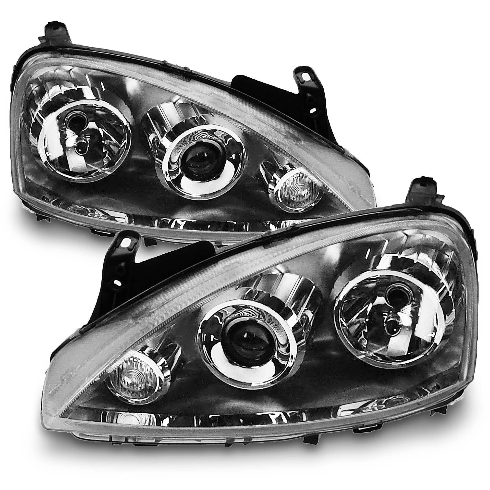 ATEC Germany 2x proiettori principali anteriori sinistro + destro H7 senza | Compatibile con: Opel Combo furgone / berlina, Combo Tour, Corsa C, Corsa C furgone / berlina