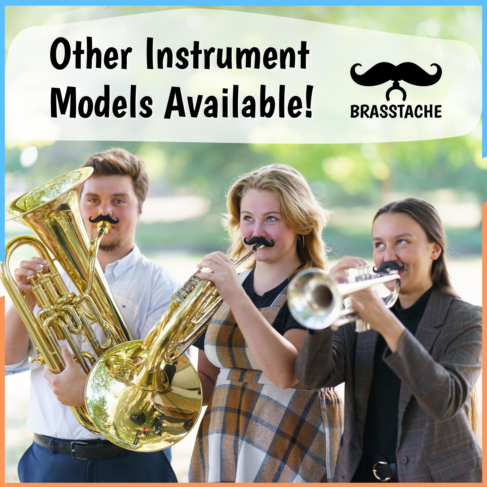 Brasstache - Bigote de saxofón (paquete de 2, alto y tenor/bari) - Accesorio - Plástico - Saxofón plano B