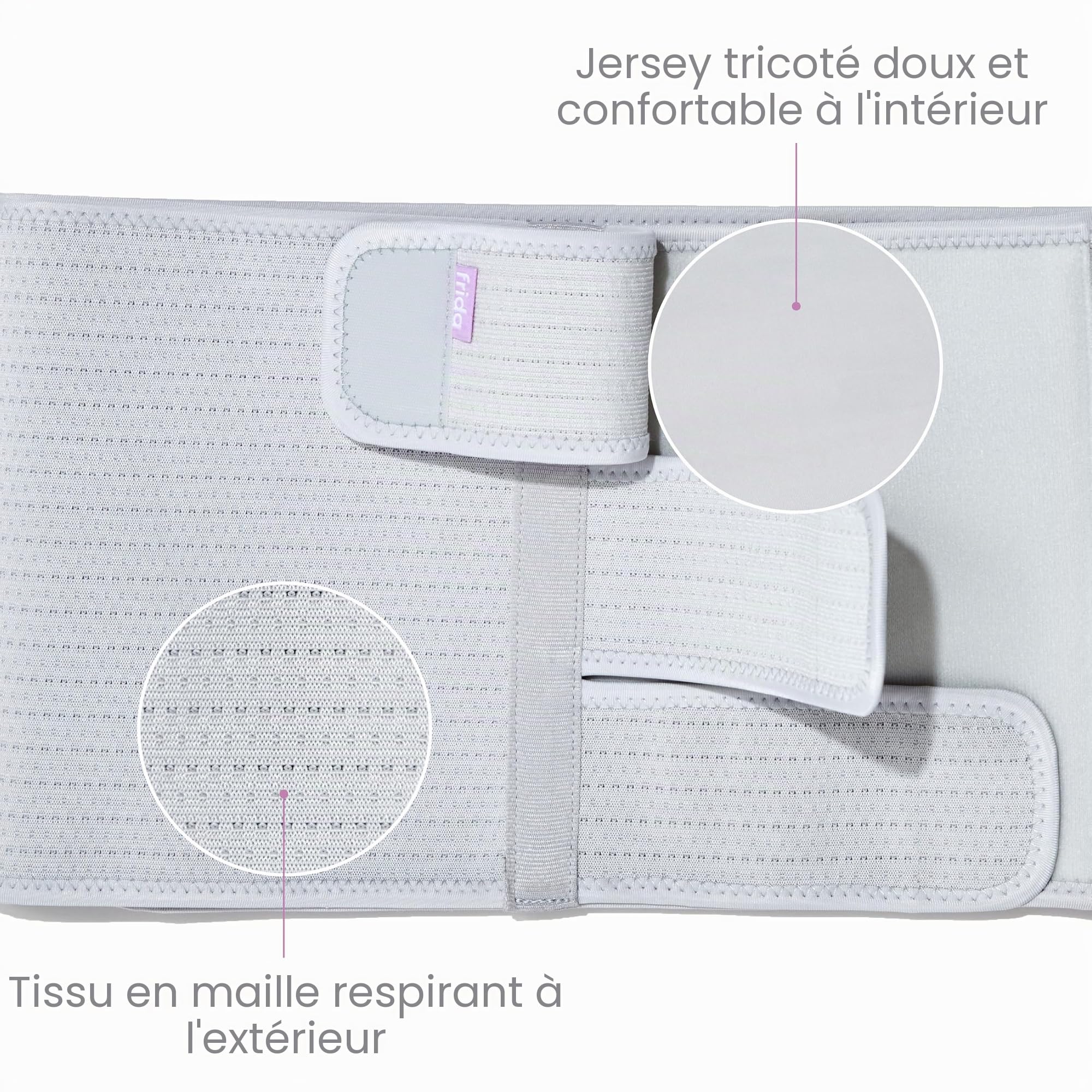 Frida Mom Belly Binder Bandage de compression post-partum, pour accouchement naturel et récupération par césarienne, 23 cm de haut réglable