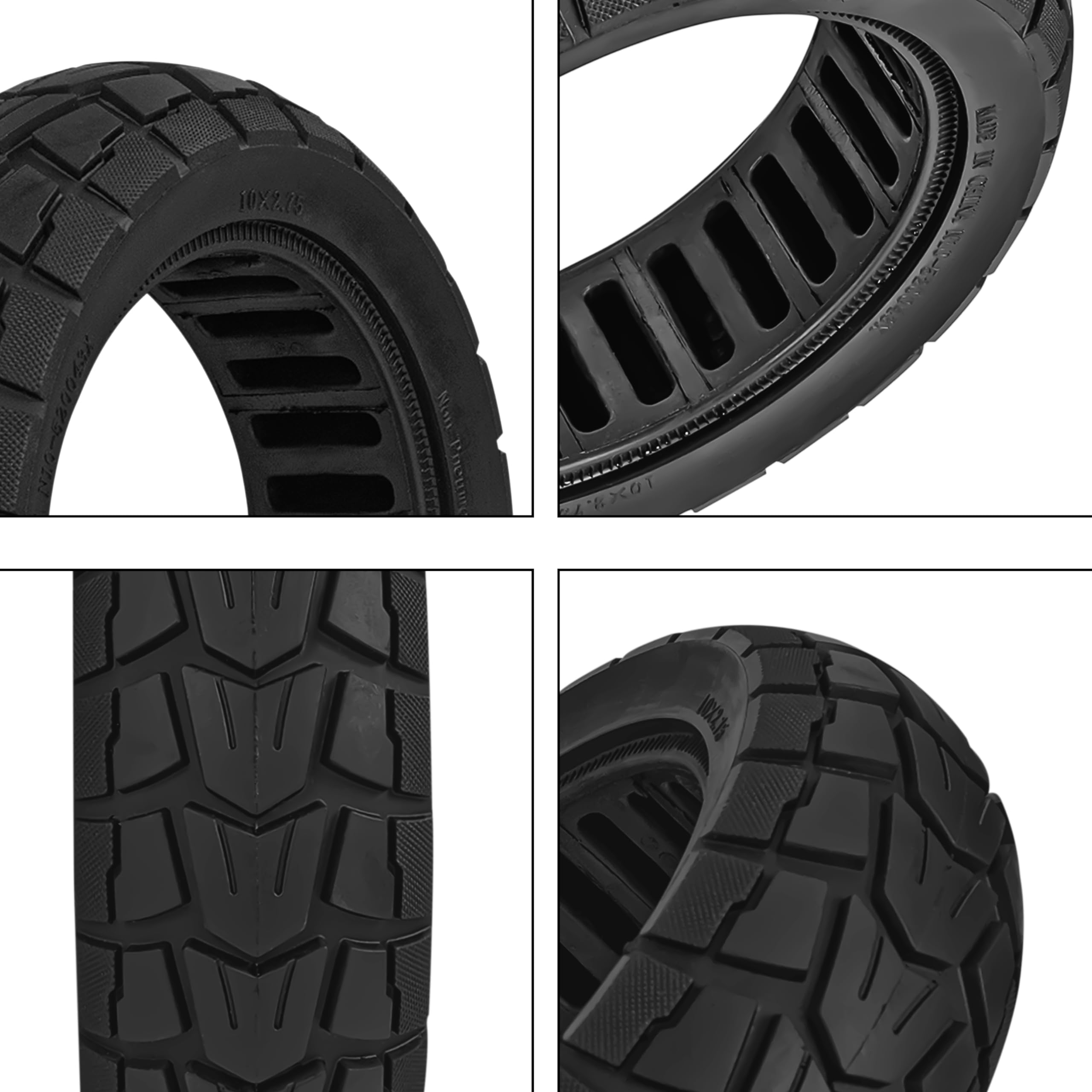 ANSENI Pneu Plein Anti Crevaison 10x2.75 Pouces pour Trottinettes Electrique Kukirin G2, UrbanGlide E-CROSS PRO, Speedway/Pro, Speedway 5, Rockway/Crossover, Dualtron 3, All Road 5 (1 unité)