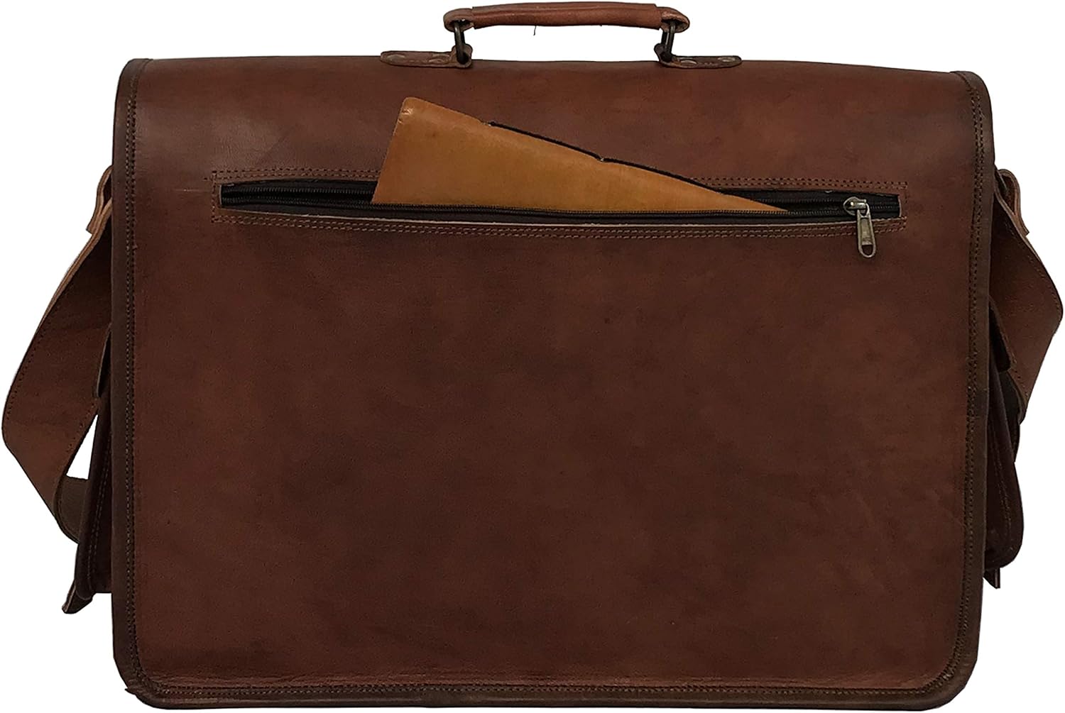 Flаѕh Dеаlѕ - 80% оƒƒ 18 Inch Retro Goat Leather Laptop Messenger Bag Office Briefcase College Bag for Men and Women (Brown 18 inch) Bеѕt Cуbеr Mоndау 🔥 18 Inch Retro Goat Leather Laptop Messenger Bag Office Briefcase College Bag for Men and Women (Brown 18 inch)