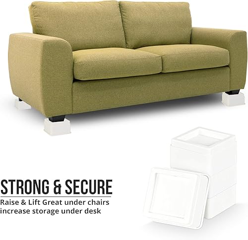 Miniatura 5 de Utopia Bedding Elevadores de cama de 3 pulgadas, paquete de 8, elevadores de muebles con espuma antideslizante y almohadilla de goma, elevadores de