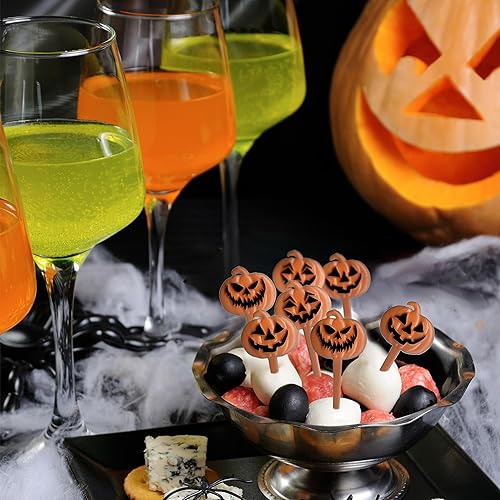 Miniatura 2 de Palillos de cóctel reutilizables, palillos de dientes de cóctel elegantes para aperitivos, brochetas de cóctel de calabaza para aperitivos, bandeja