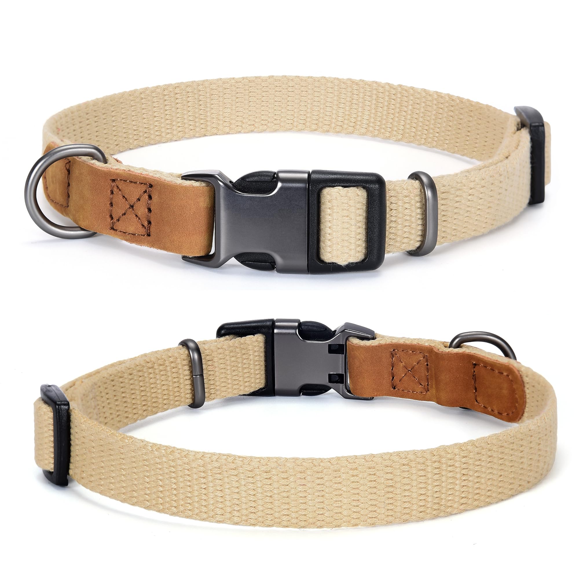 Collier pour chien en cuir anti irritations tissu doux aventure
