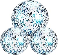 Vista 10 de Hsei 3 unidades de bola de playa inflable de 16 pulgadas con purpurina, bolas de discoteca de piscina de verano con confeti, flotables, juguetes