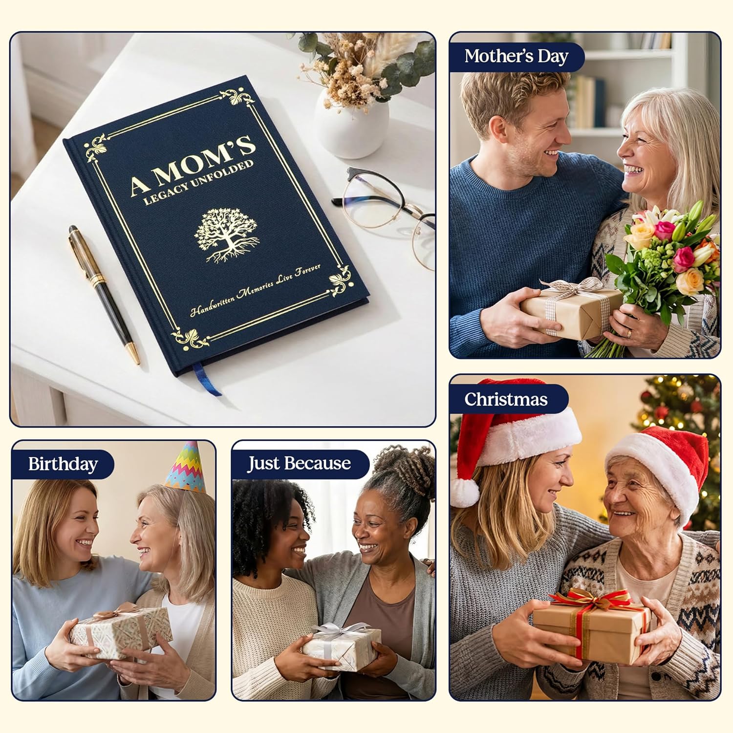 GAUDORA Mothers Day Gifts For Mom from Daughter Son - Meaningful Moms Life Story Journal Includes 150 Prompt Questions to Share Her Journey and Memories - Birthday Gifts for Mom Mother in Law