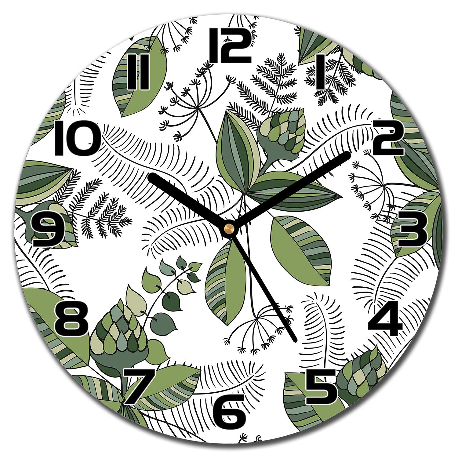 Horloge en verre jungle botanique 30 cm pour créer un salon nature apaisant