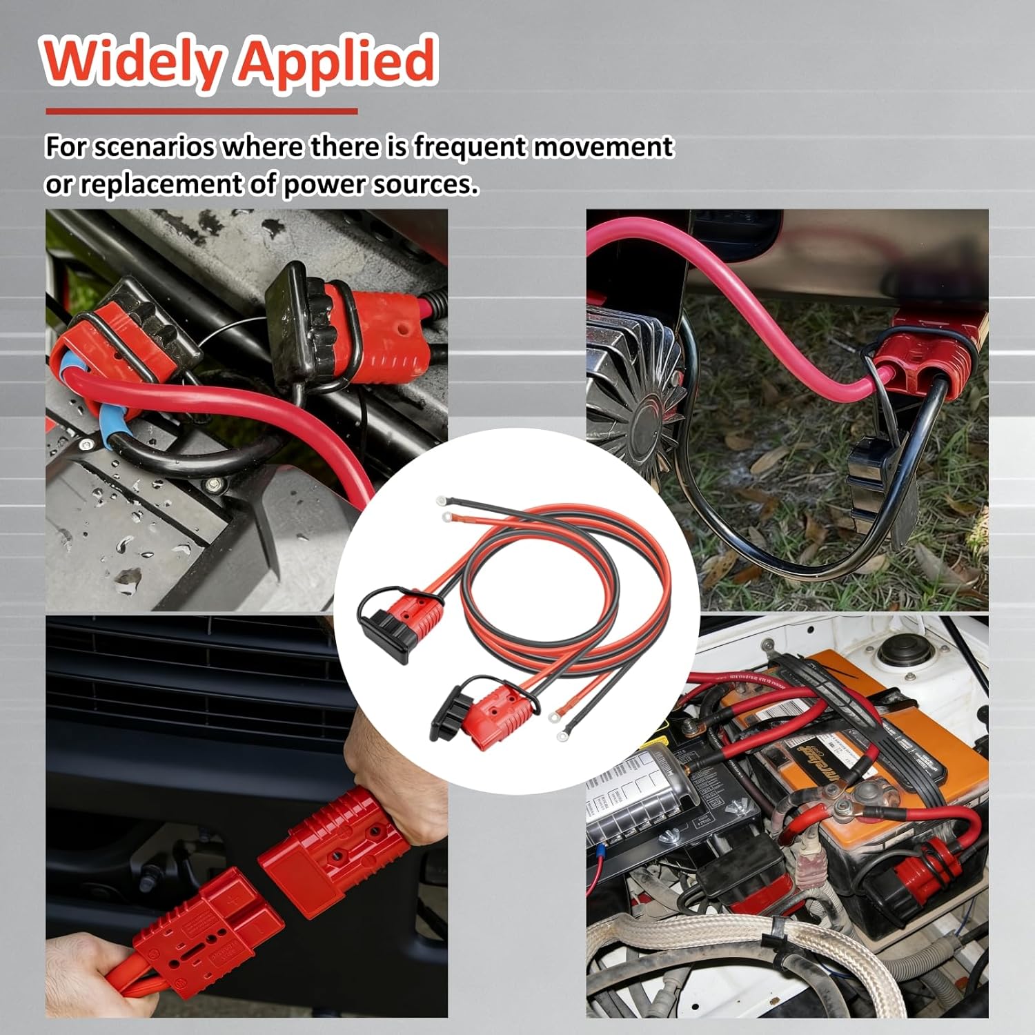 7 FT 4 Gauge Quick Disconnect Winch Power Cable, Heavy Duty 4 AWG Copper Battery Wiring Kit with Quick Connect Plugs for Off-Road Recovery, Towing & Utility Winching