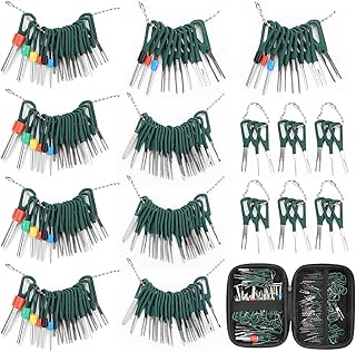 172 PCS Terminal Removal Tool Kit, Linkstyle Pin Removal Tool Terminal Ejector Kit with Case, Durable Thickened Terminal Extractor Removal Tool Kit for Most Car Connector Terminal Devices (Green)