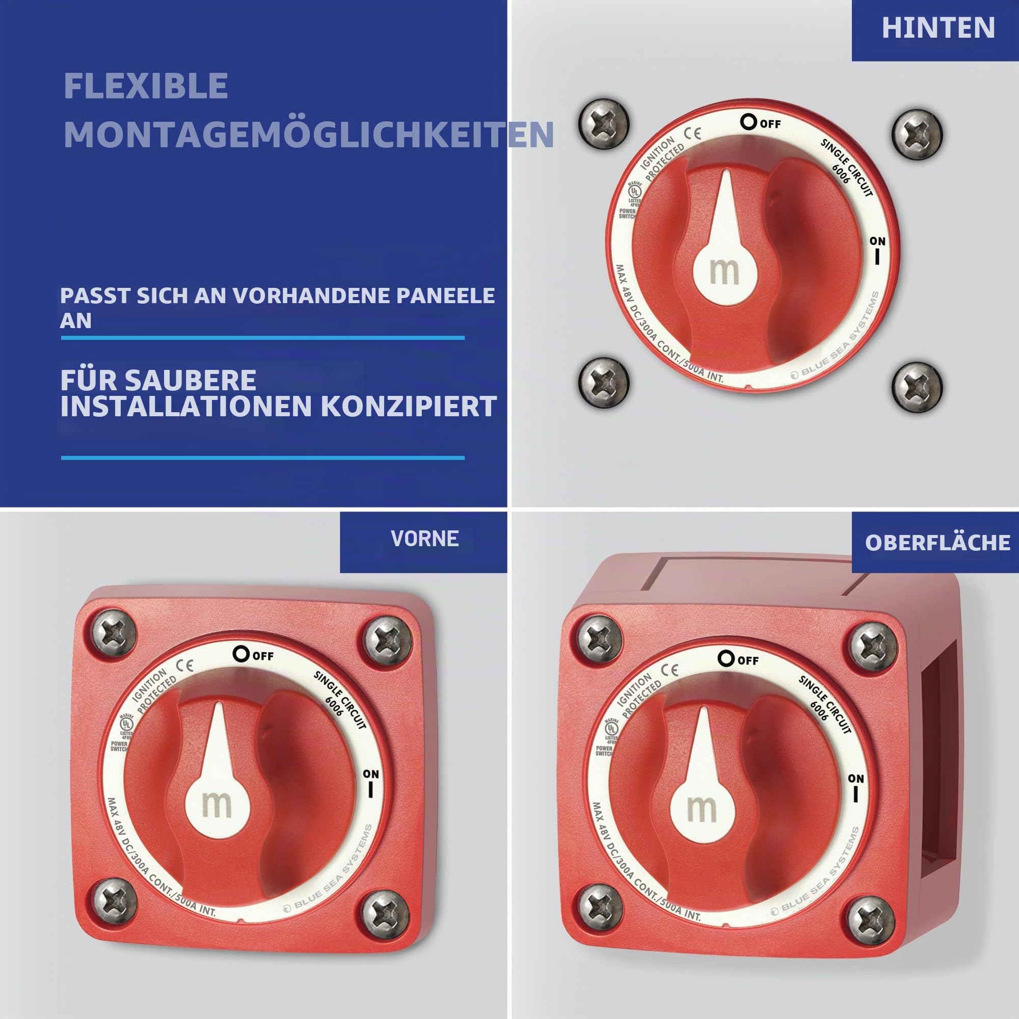 Blue Sea Systems Batterieschalter, 300 A, m-Serie