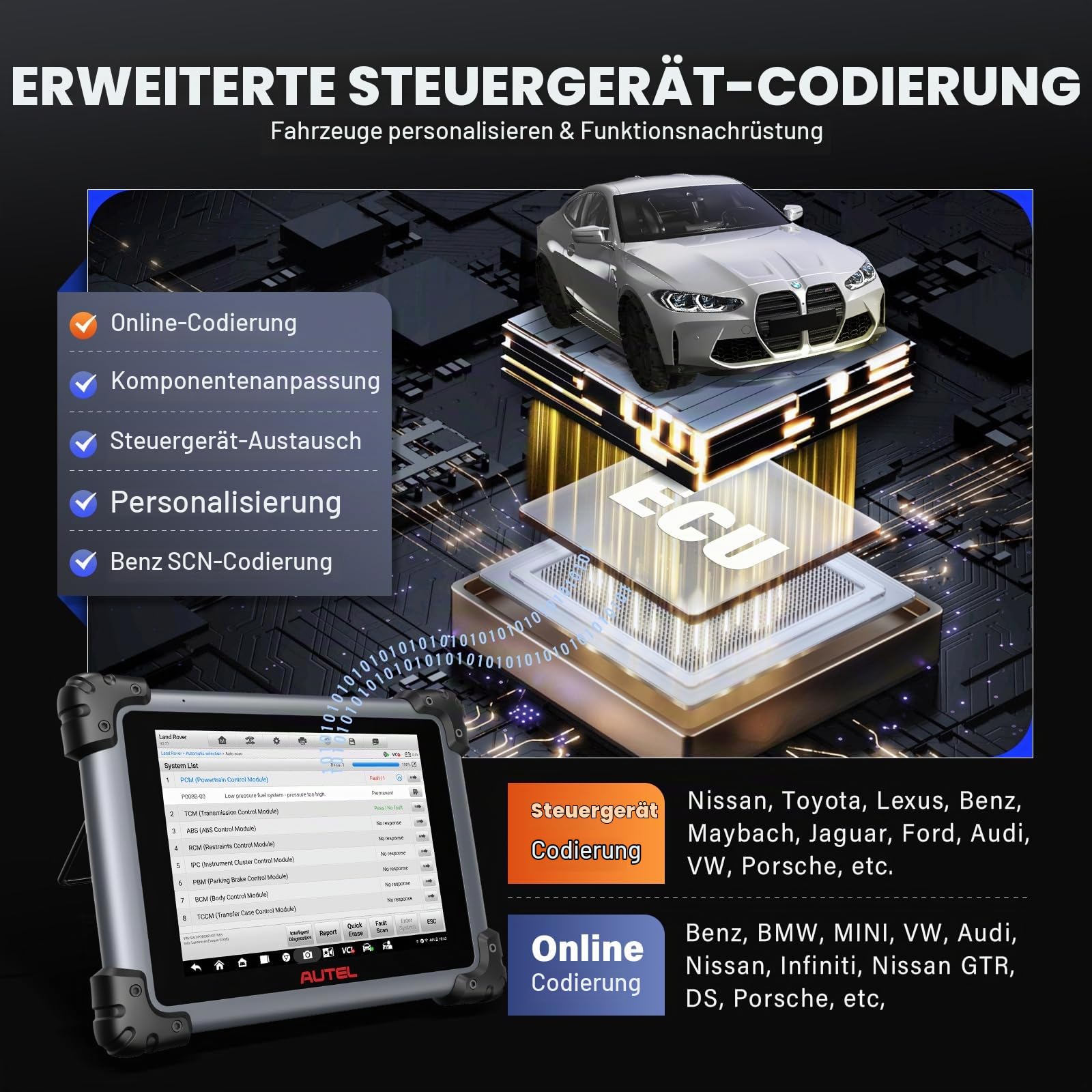 Autel Maxisys Elite II PRO OBD2 Diagnosegerät 2024 Diagnose Scan Tool Upgraded von MK908P/MS908S, J2534 Programmierung & Codierung, 38+ Dienste, All-System-Diagnose, 2 Jahre Update