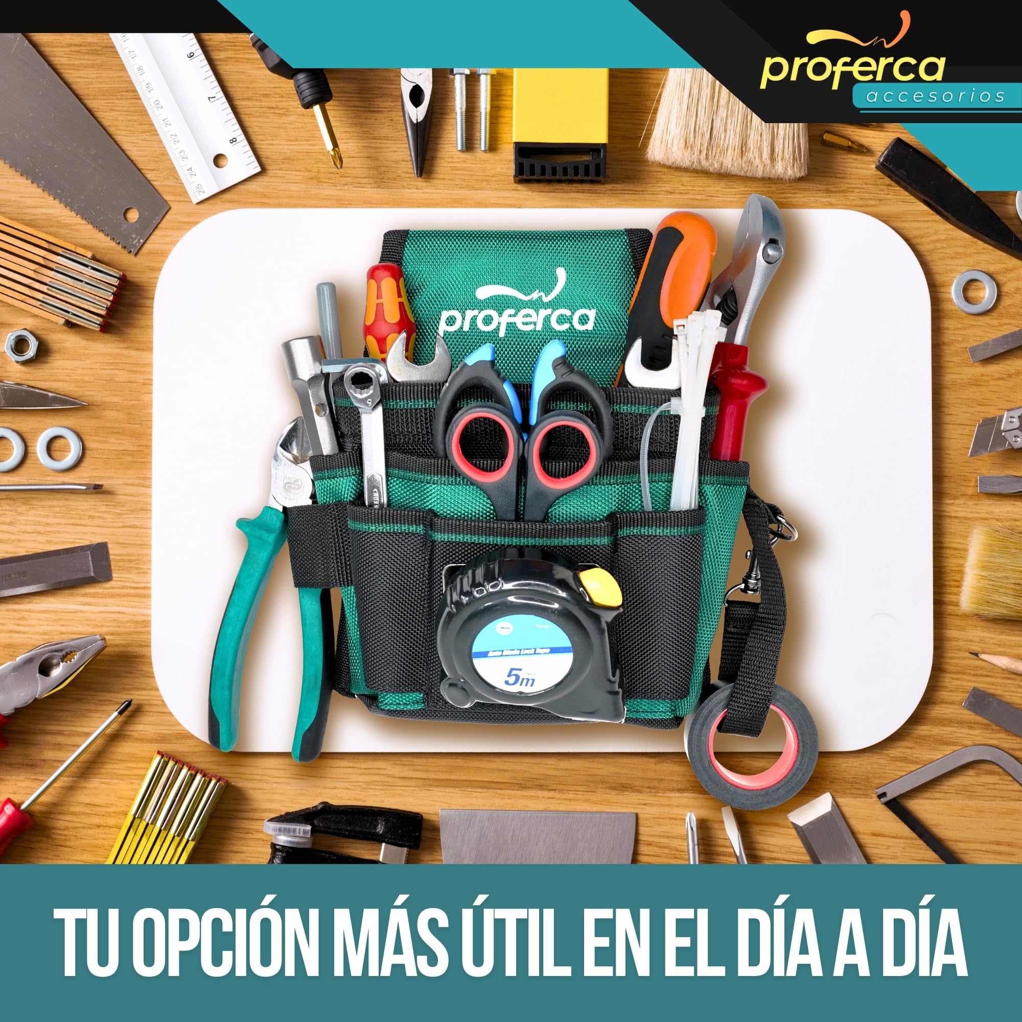 Cinturon Herramientas | Tela Resistente 1680D | Porta Herramientas Cintura Profesional con Múltiples Bolsillos | Cinturón Especial Electricista